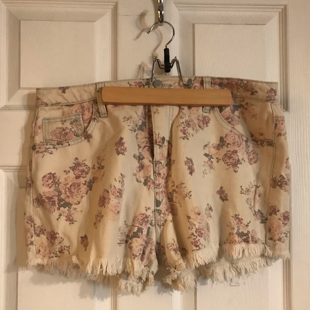 Floral Denim Shorts